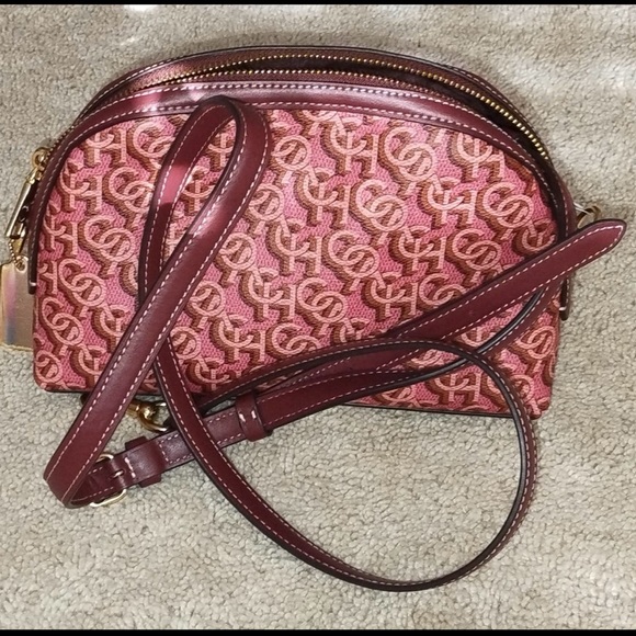 Coach Handbags - Coach Madi Burgundy Crossbody Bag with Logo Design with cherry 🍒 charm